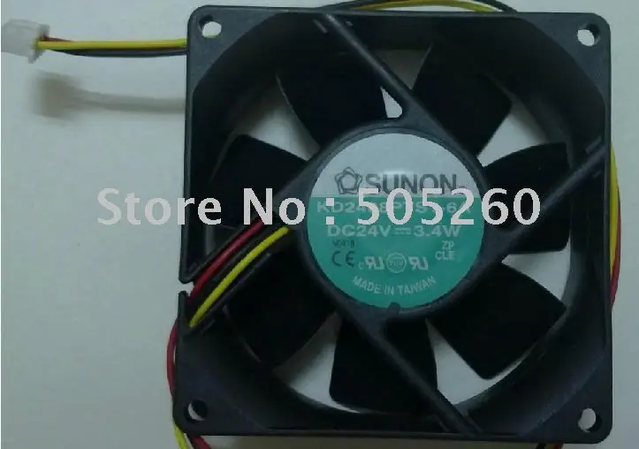 hzdo 8cm 8025 24v 3.4W KD2408PTS1-6A 3wire Cooling Fan