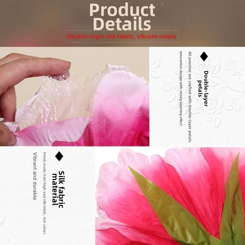 

High Quality Hand held Peony Dance Performance Props 30/40/50cm DIY Handmade Dance Props Flower Children Hand held Choral Flower