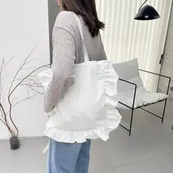 2024 New Large Capacity Shoulder Bags Simple Female Waterproof Nylon Handbags Solid Color Pleated Top-handle Bags for Woman