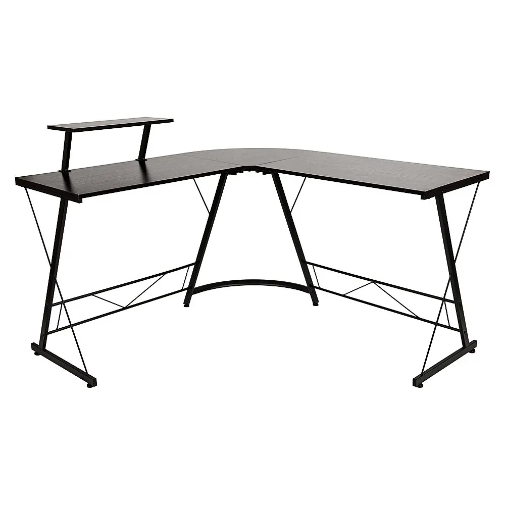 Ginny L Contemporary Laminate Home Office Desk - Black/Black