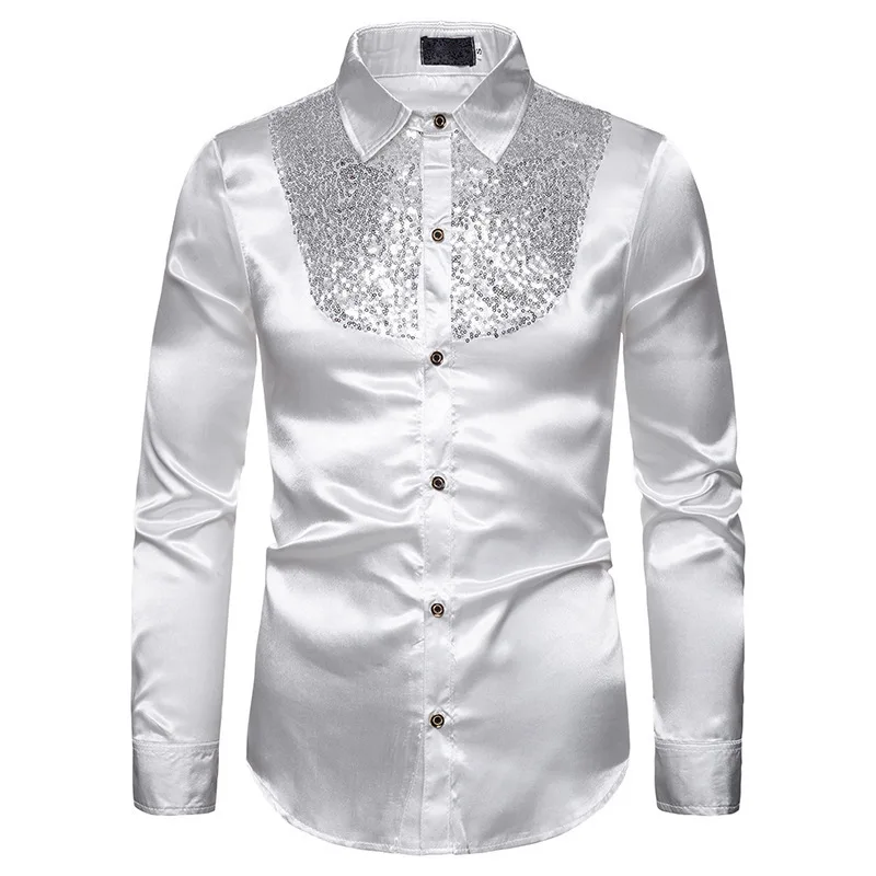 White and gold men dress shirt-AliExpress