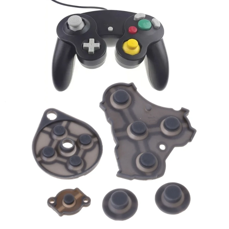 Reemplazo almohadilla botón conductora silicona para controlador Gamecube, almohadillas conductoras