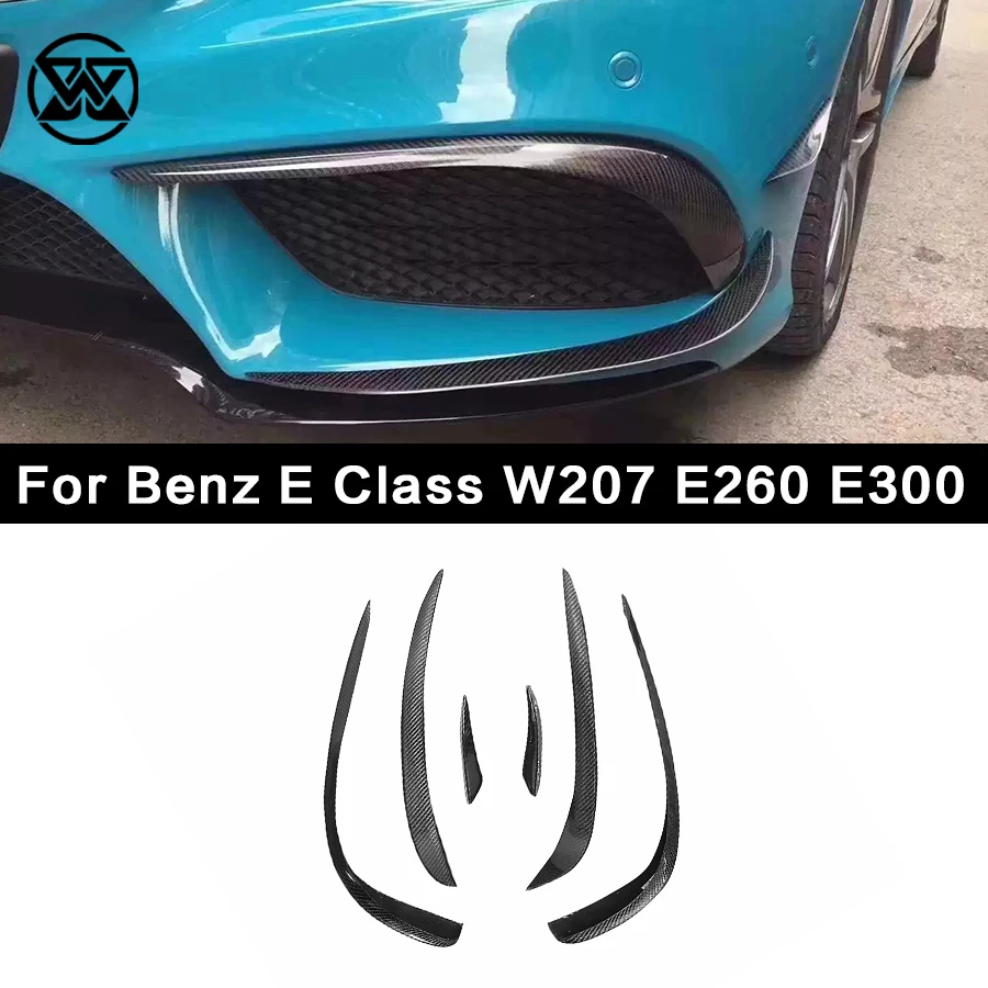 

For Mercedes Benz E Class W207 260 E300 Carbon Fiber Front Bumper Lip Splitter Spoiler Fins Canards Air Vent Body Kit