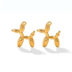 New Multiple Sizes Stainless Steel Cute Balloon Dog Charms For Jewelry Making Supplies Diy Necklace Earrings Bracelet