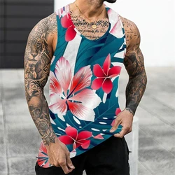 3d Tank Tops Male Leisure Vest Coconut Tree Sunset Print Streetwear Large Size Men Spring Sleeveless Shirt Fitness Vest Top Tees