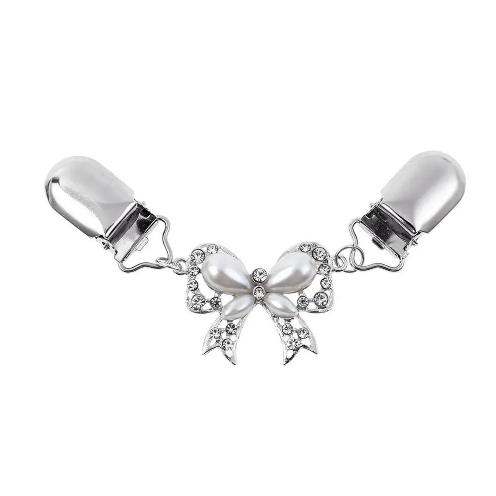 Металлический держатель для одежды со стразами, зажим для воротника кардигана, застежки с покрытием в виде утиного рта, зажимы для свитера, броши с бантом