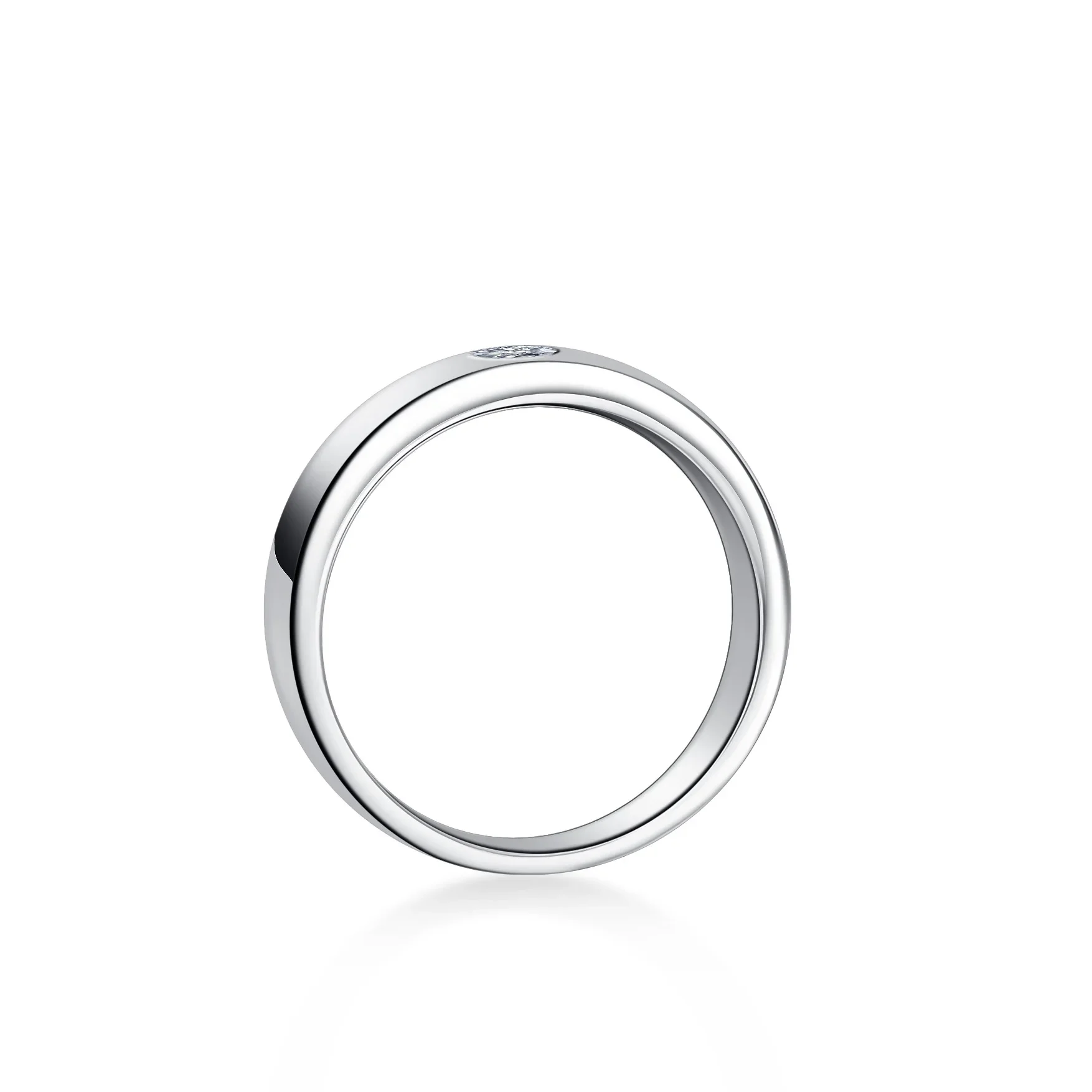 18K Gold Inlaid Ring, Moissanite Men's Fashionable and Simple PT950 Platinum Straight Lined Men's Ring, Holiday Gift
