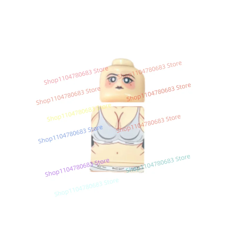 MOC Bouwstenen Kawaii Meisje Lange Speer Krijger Mini Figuur Assemblage Model Display Anime Cartoon Desktop Decor Speelgoed Cadeau