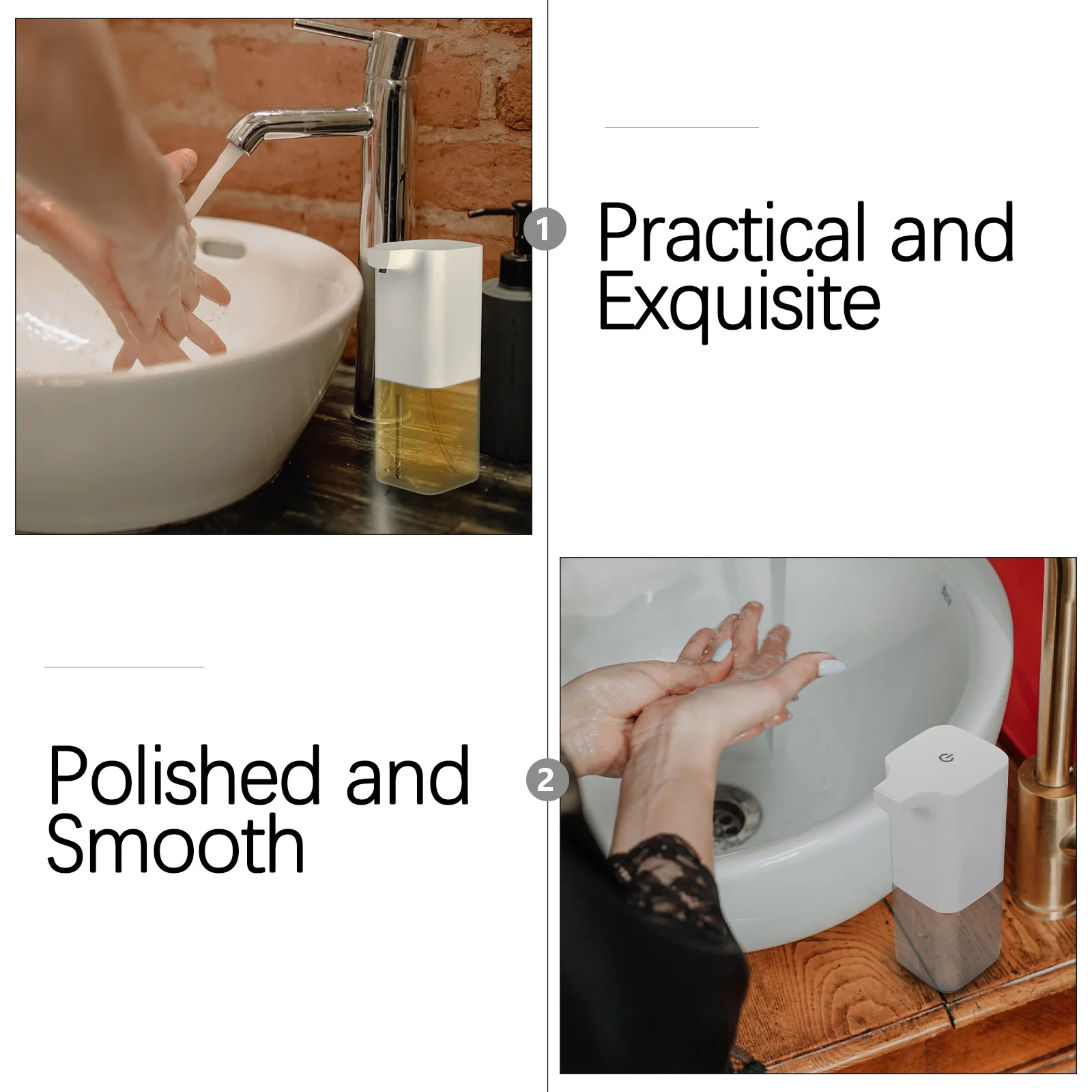 

Smart Induction Soap Dispenser Automatic Hand Wash Machine Premium Material Simple Elegant Design Low Noise for Bathroom