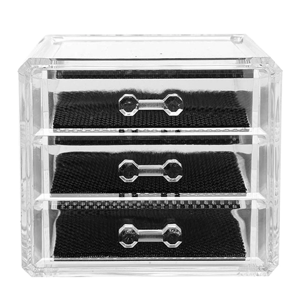 

Transparent Drawer Storage Box Durable Makeup Container Waterproof Organizer Black Bride Desktop Exquisite Smooth Large Capacity