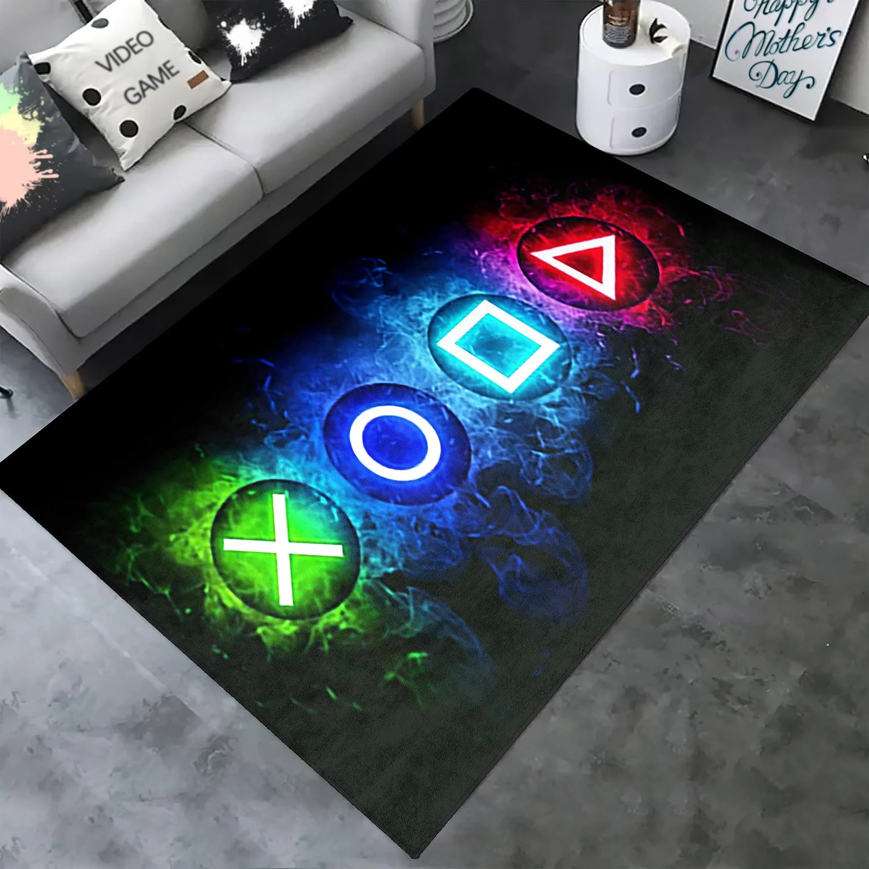 

LISM Game Rugs for Bedroom Boys Living Room Hallway Entryway Dorm Gaming Gamer Carpets Floor Mat Playroom Indoor Doormat