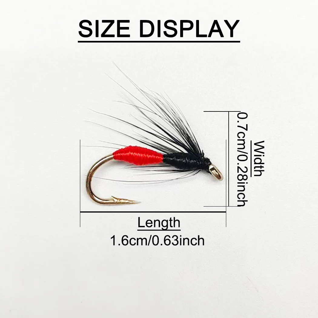 النمل الاصطناعي يطير الحورية الحمراء الطعم 10 قطعة/صندوق يطير ذباب الصيد الذباب الجاف حورية الطعم لصيد الأسماك مثل سمك السلمون المرقط/الجهير الخ #2