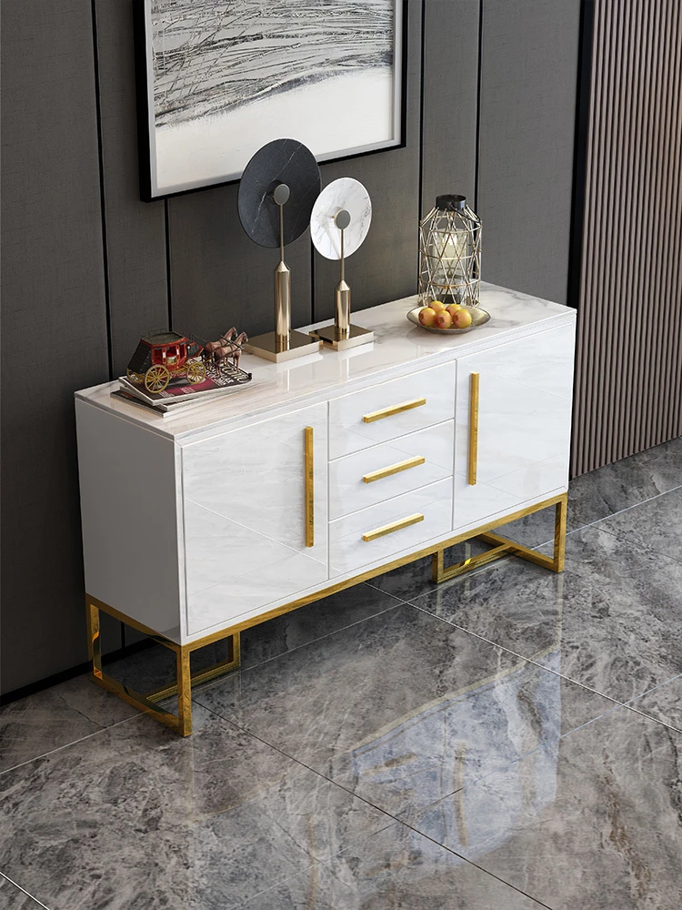 Marble Sideboard Cabinet Modern Minimalist Nordic Tea Bowl Wine Cupboard Kitchen Living Room Storage Entrance Cabinet