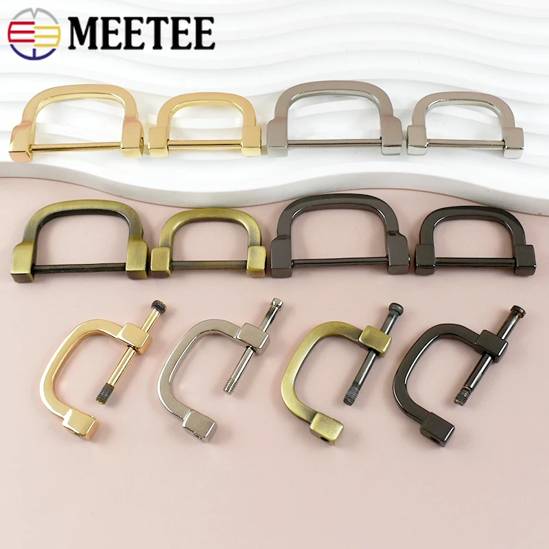 2/5/10Pcs 25/30mm Metal Buckles D Ring Buckle Sewing Detachable Screw Clasp Bag Shoulder Connector Loop Accessories for Handbags