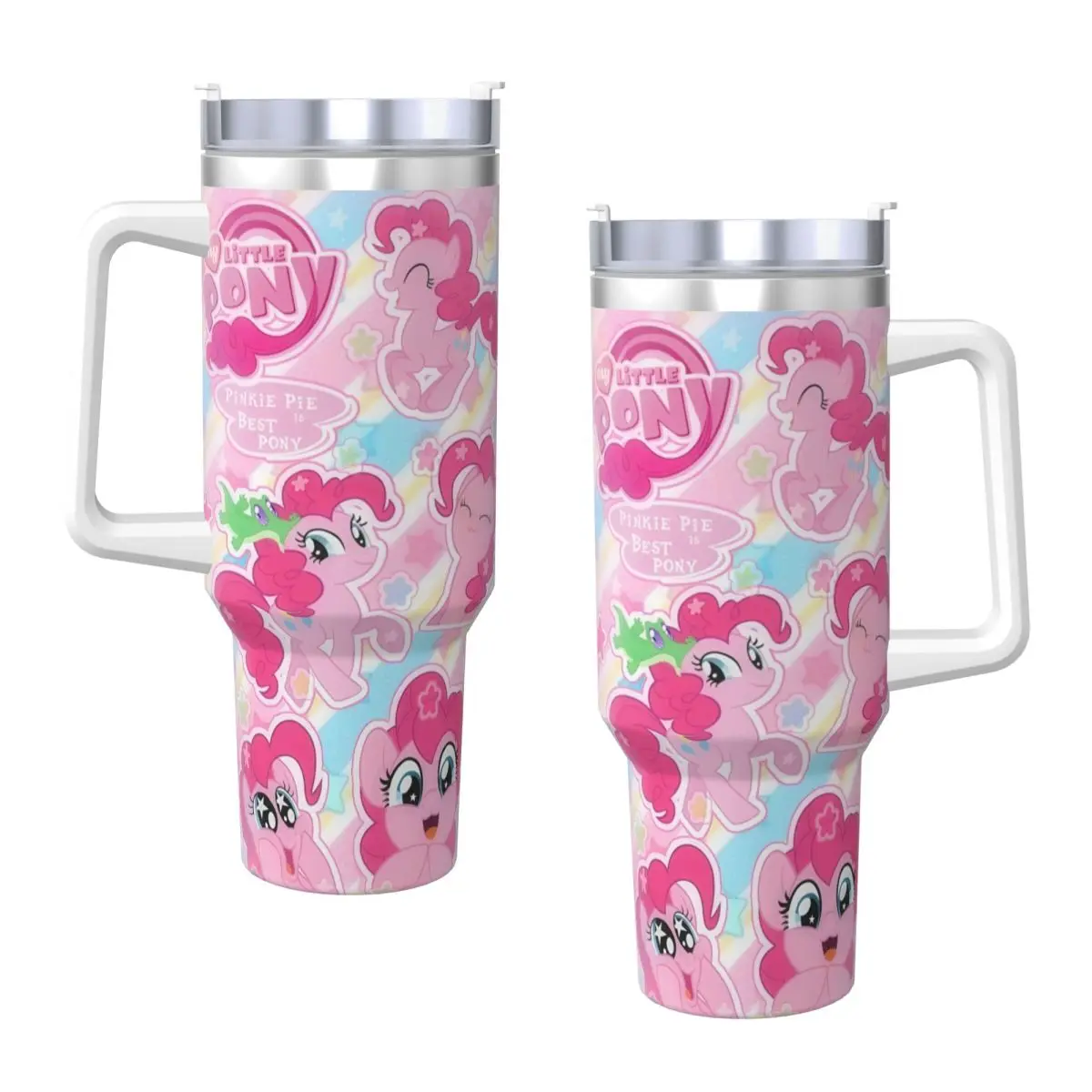 

Стакан из нержавеющей стали My Little Ponys, кружки, чашка с соломинкой, пляжная бутылка для холодной и горячей воды, сохраняющая тепло, термочашки на 40 унций