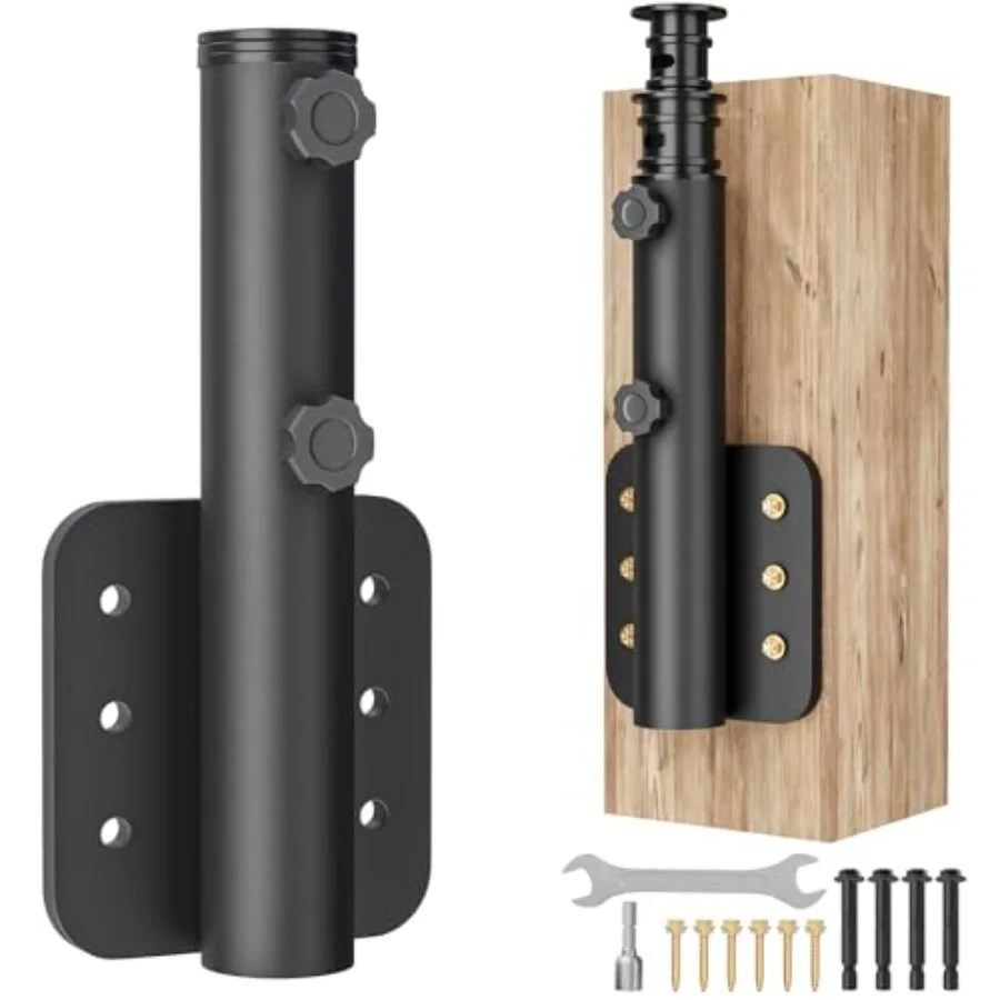

Flag Pole Holder for Outside House, Heavy Duty Side Mount - Secure Wall and Deck Flagpole Bracket, Multi-Position Rust-Free Fla