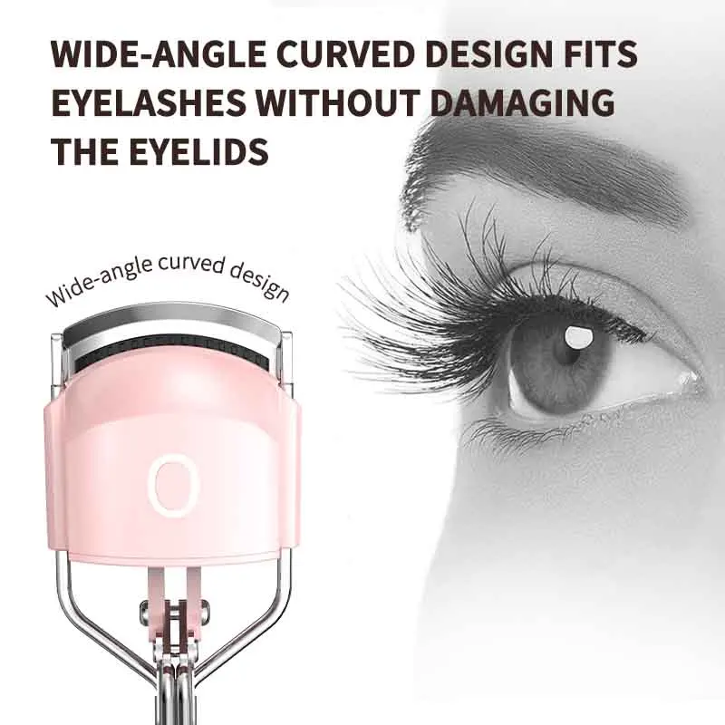 Rizador de pestañas térmico portátil, moldeador permanente y rizador duradero, rizador de pestañas eléctrico, modelo de carga USB, calentamiento rápido