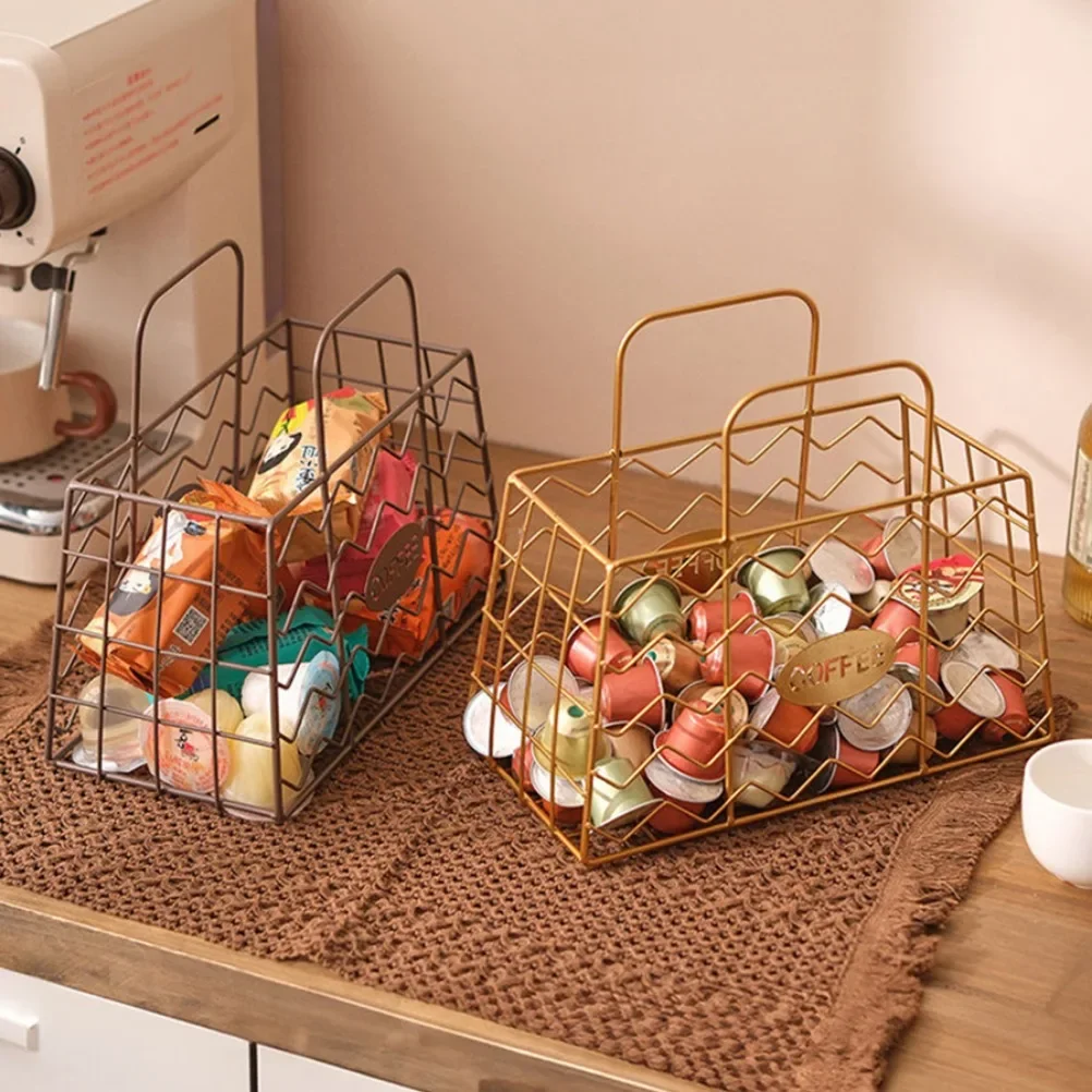 Handheld Coffee Capsule Storage Basket Candy Snack Storage Frame capsule organizer Fruit Basket Living Room Desktop Decoration