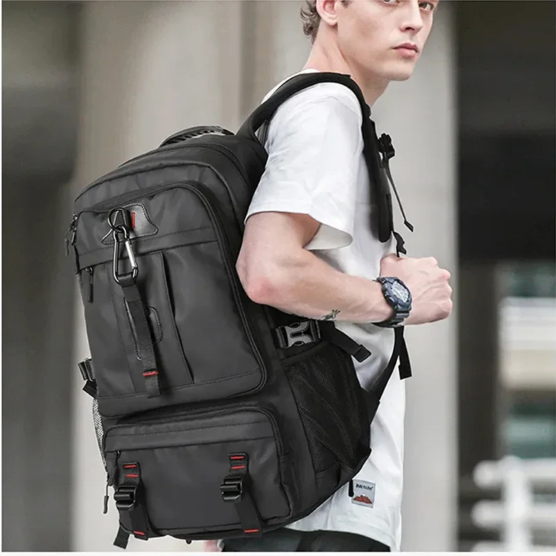 SWISS-Mochila militar de viaje para hombre, bolso expandible con USB, impermeable, de gran capacidad, para ordenador portátil, para deportes al aire