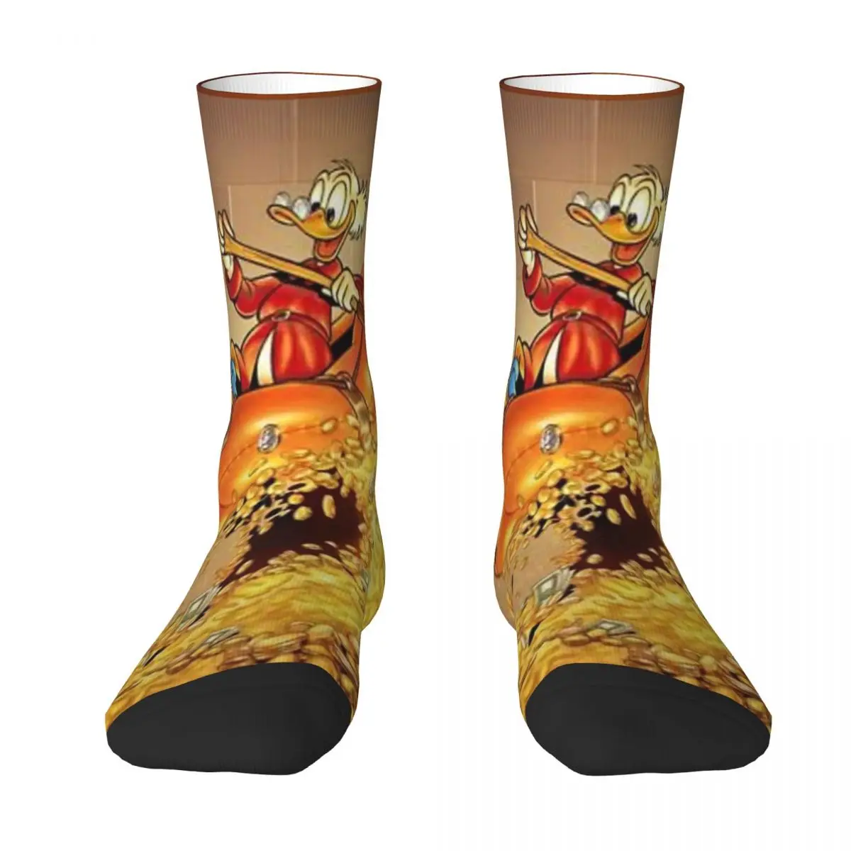 Scrooge McDuck Money Socks Casual Stockings Autumn Anti Sweat Couple Socks Comfortable Graphic Climbing Socks