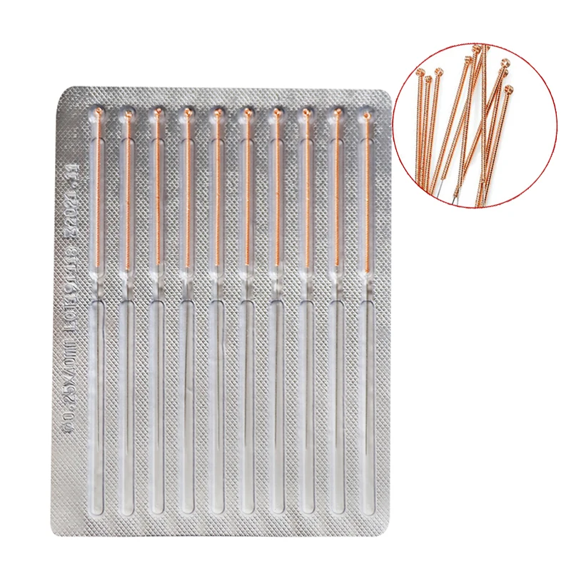 1000Pcs/Lot Disposable Acupuncture needles Red Copper Handle Surgical Steel Aseptic foil packaging Beauty Health Body