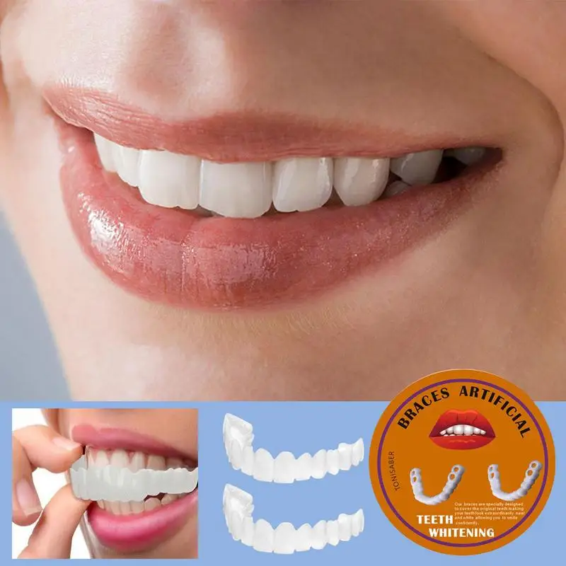 

Teeth Veneers Silicone Braces Artificial Close Fit Teeth Whiten Dental Veneers Teeth Socket Denture Teeth Temporary Fake Teeth