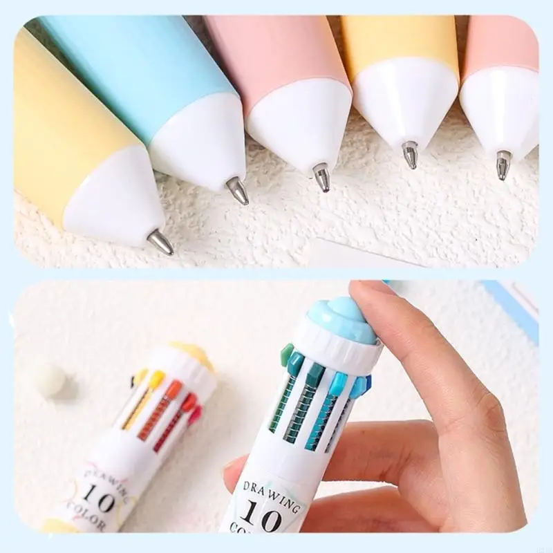 

10 цветов многоцветная ручка выдвижной шар для шарика для школьной ручки для школы