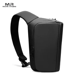 Bolso cruzado impermeable negro de primera calidad, bolso de mensajero magnético a la moda con personalidad para hombre, bolso de hombro minimalista ligero