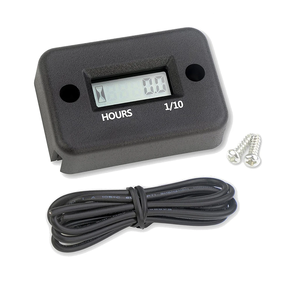 Digital Hour Meter Gauge Fit For Gas Engine Motor Boat ATV Snowmobile Black