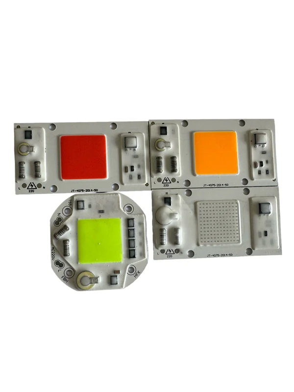 LED COB SMD 50W 55W AC 220V White Red Blue Green Yellow Pink 380NM Smart IC High Power Driver IC Beads Lamp Chip For Flood Light