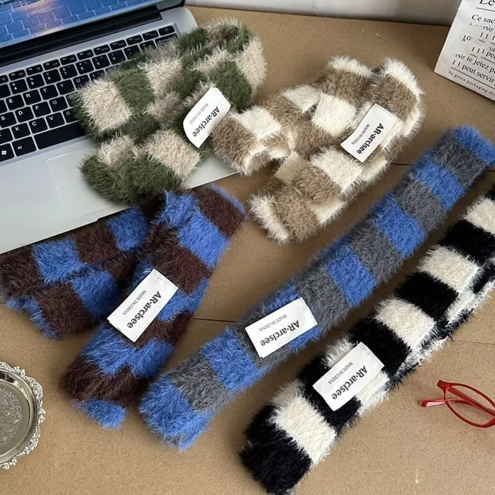 Bekleidungszubehör Y2 Gestreifter Schal Gestrickte Wolle Weiche Halstücher Warmer Wurst Dünner Schal Herbst Winter