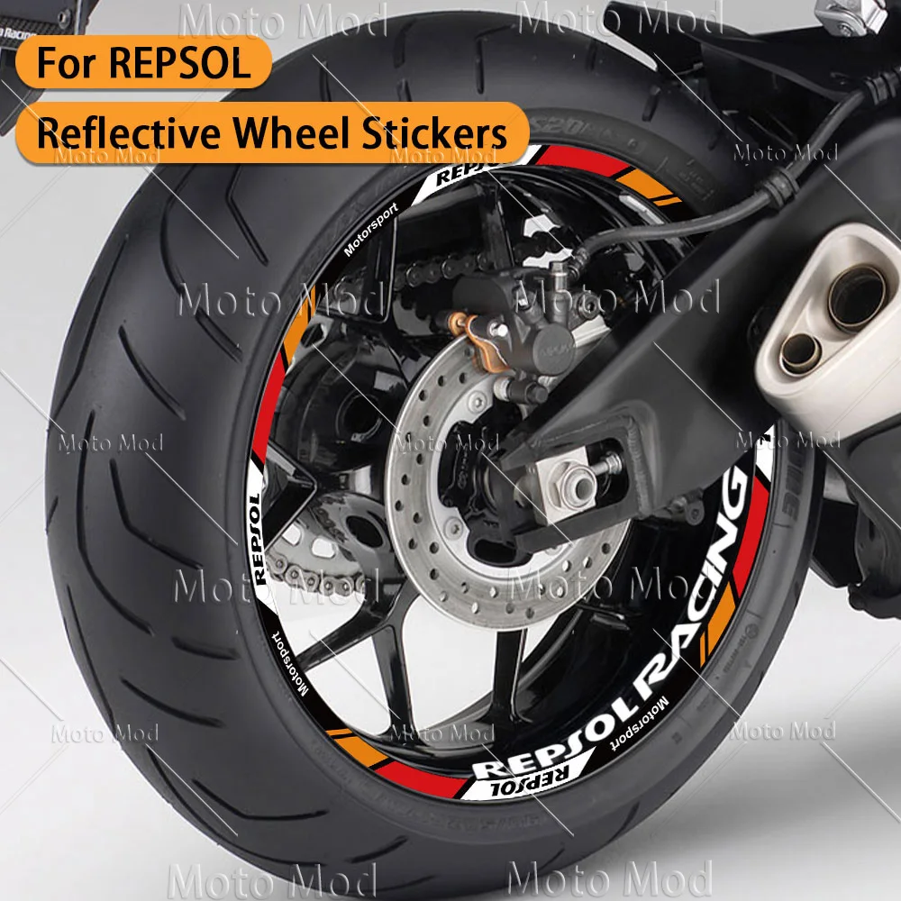 

Наклейка на колесо мотоцикла, светоотражающая полоса, наклейки на обод, аксессуары для ступиц для CBR250R VFR 400 CBR600RR CBR1000RR Repsol