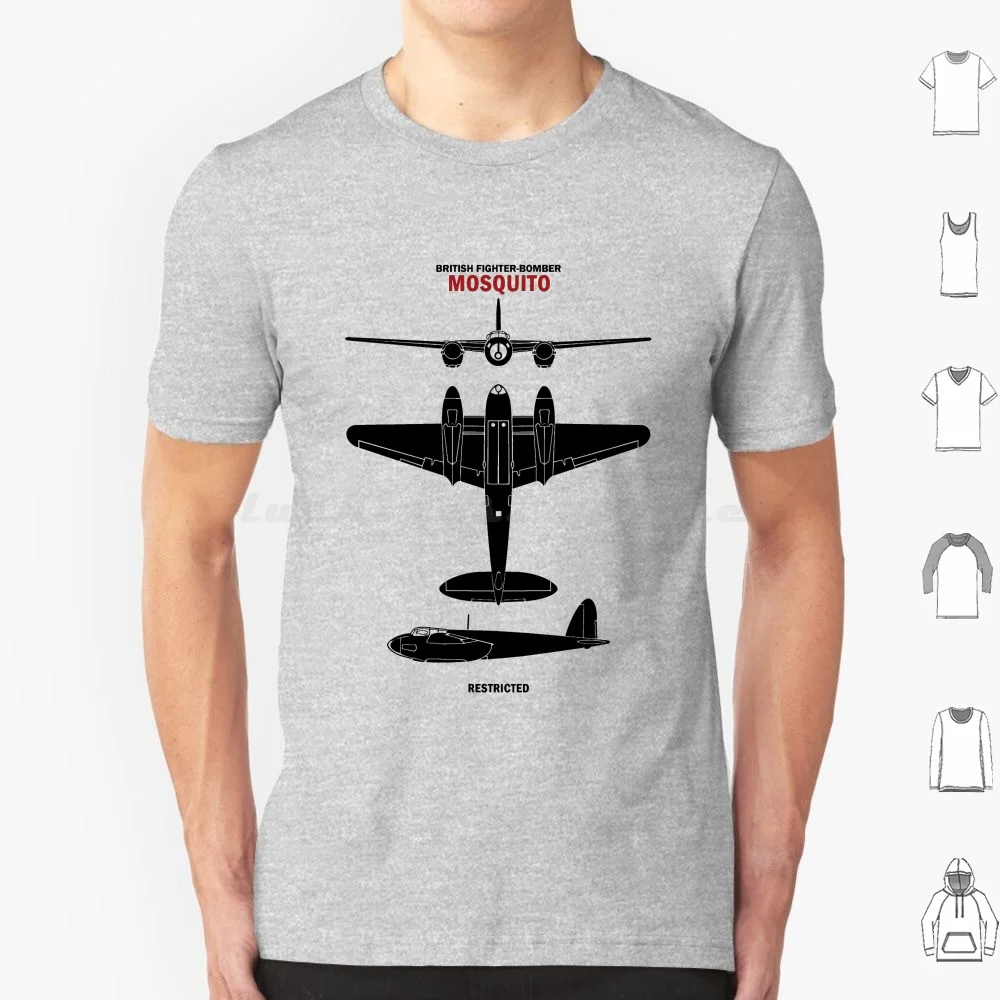 Ww2 Mosquito Identification Chart T Shirt Big Size 100% Cotton Mosquito Mosquito Fighter Plane Mosquito Warbird Identification