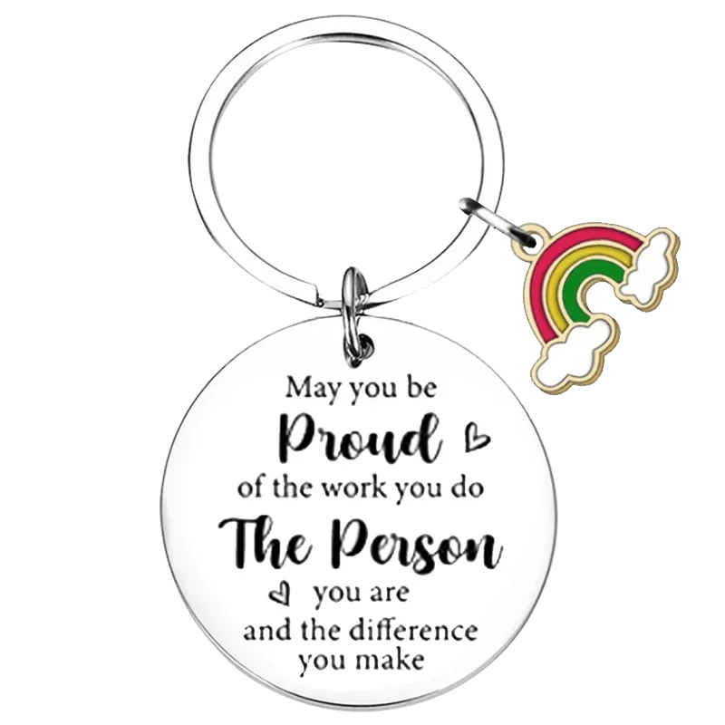 Metal Coworker Nurse Teacher Thank You Gifts Keychain Make A Difference Key Chain Pendant