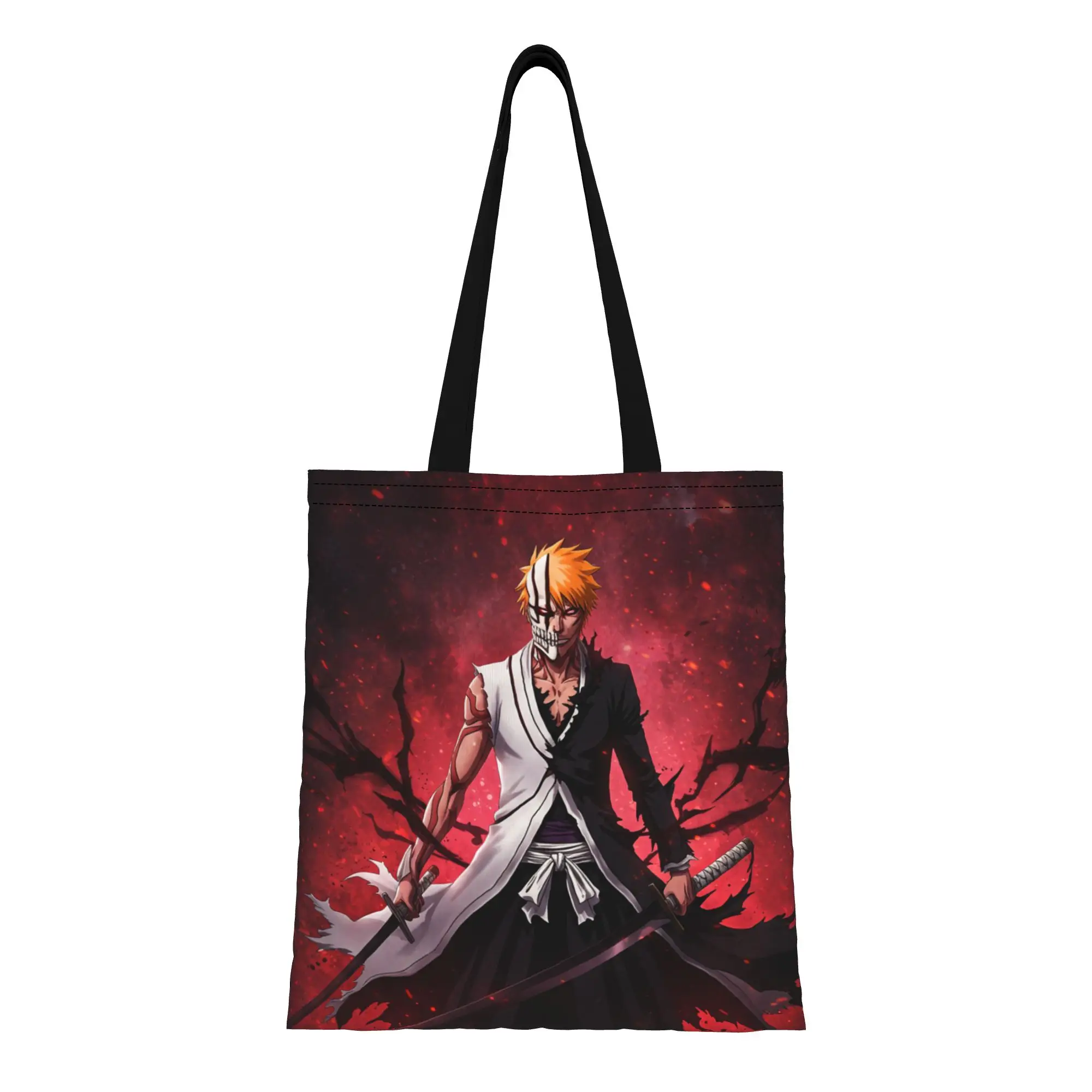 Back to school season Ichigo Kurosaki (3) Bleach Canvas Tote Bag Perfect for Shopping Women's Top-Handle Bags