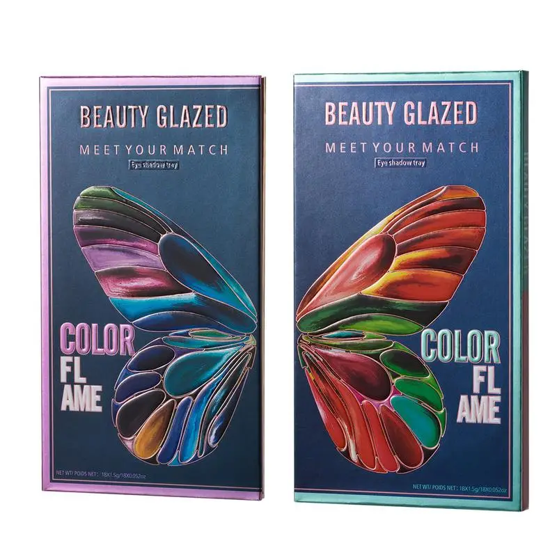 18 Color Flame Eyeshadow Three-Dimensional Shape Easy To Color Stage Makeup Eyeshadow Shimmer Delicate Eyeshadow