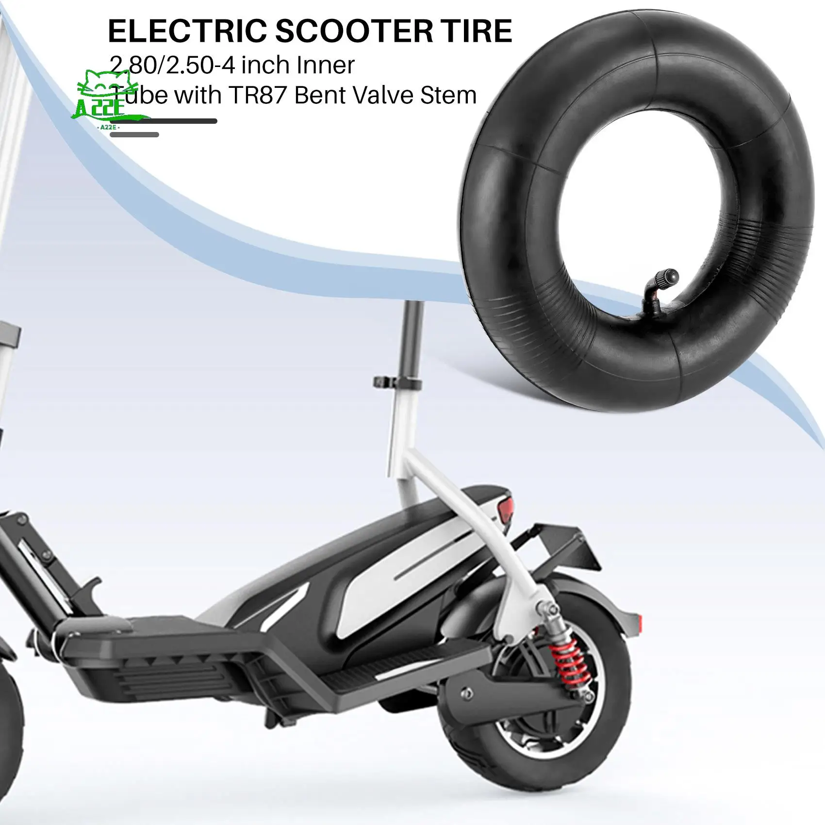 

A22E-2 Pack 2.80/2.50-4 Inch Inner Tube With TR87 Bent Valve Stem For Scooters, Lawn Mowers, Wheelbarrows, Hand Trucks