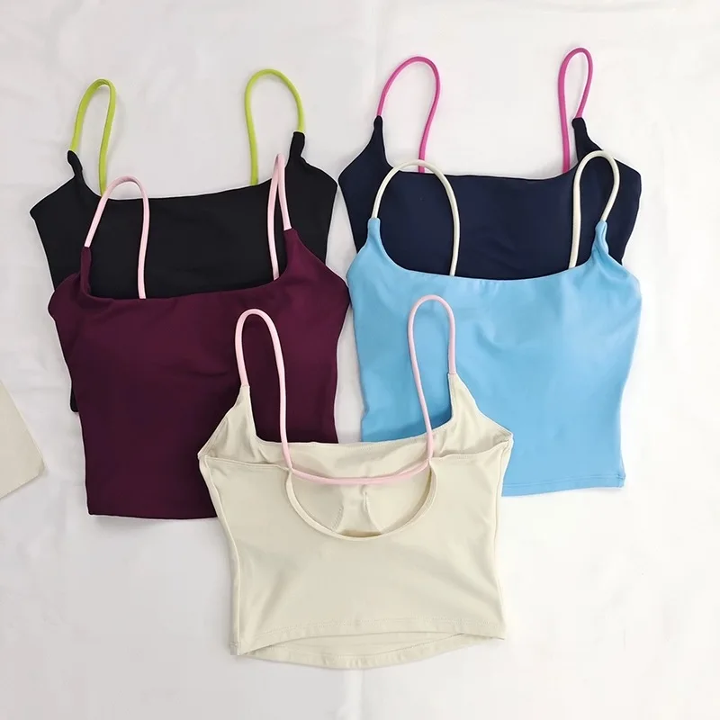 

Противоударный спортивный бюстгальтер для фитнеса для девочек, цельный жилет для йоги с подкладкой, верхняя одежда для пилатеса, красивый женский бюстгальтер для бега сзади