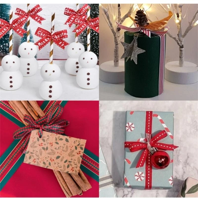 

R1WE Рождественский набор лент для празднования Рождества, реквизит для вечеринки, подарочная коробка, упаковочная лента, 5,5