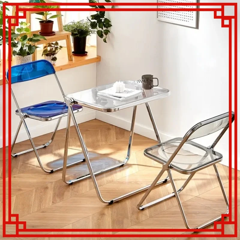 

Transparent Folding Table Coffee Table Acrylic High Quality Crystal Home Lift Sofa Corner End Table Restaurant Furniture