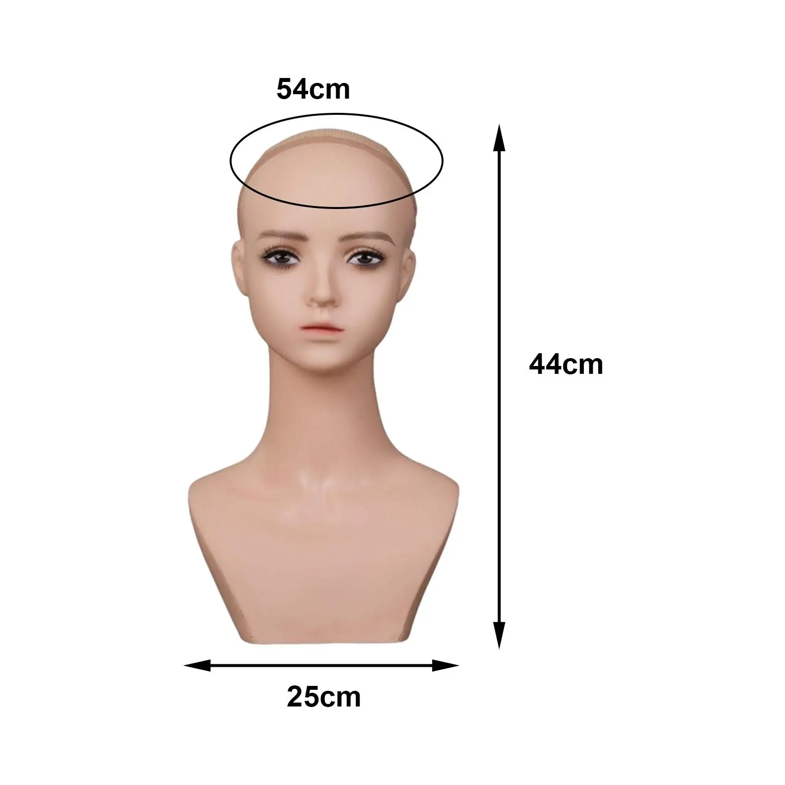 Bald Mannequin Head Professional Multifunctional Face Makeup Doll Head Wig Model Head Stand for Glasses Necklace Jewelry Wig Cap