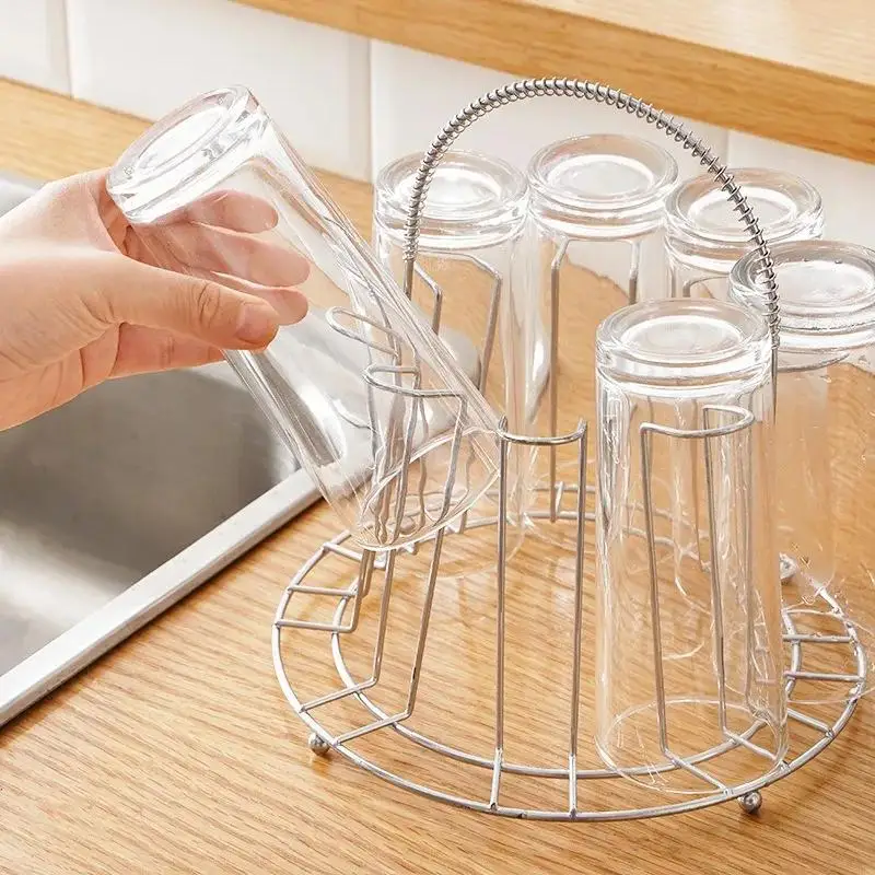 New European Style Cup Rack Stand Holder SimpleArt Standing Mug Saucer Ceramic Cup Holder Household Counter Bar Kitchen Supplies