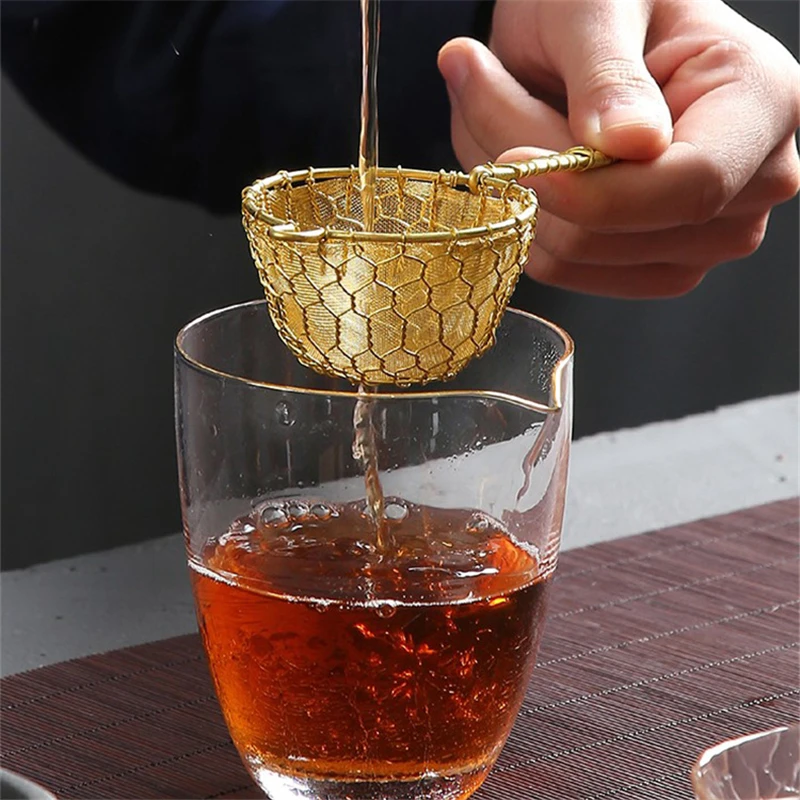 

1pcs Fine Copper Bar Cocktail Strainer Handcrat Conical Cocktail Sieve Great For Removing Bit From Juice Julep Barware