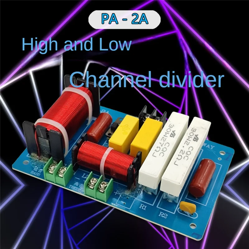 2 Piece PA-2A 2 Ways Speaker Crossover Treble + 450W Pure Bass Subwoofer Frequency Divider Filters DIY Blue DIY For Home