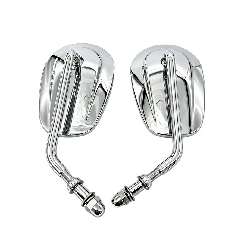 Für Harley-Davidson Rückspiegel Motorrad E-Bike Roller Verstellbarer HD Blendfreier Aluminium-Chrom-Rückspiegel – Detail 7