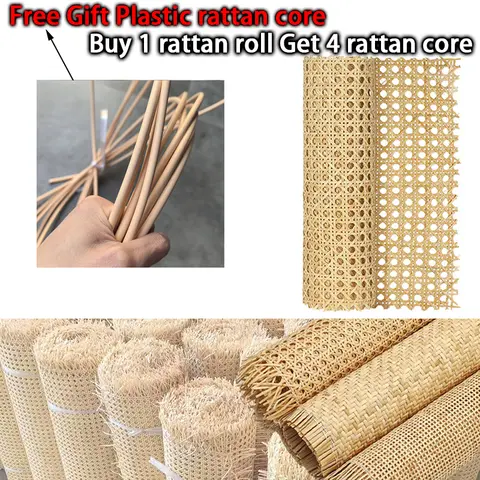 Natural Rattan Cane Webbing Roll 40/45/50/55cm Width Large Size Rattan Roll, Caning Material Rattan Fabric for Caning Projects