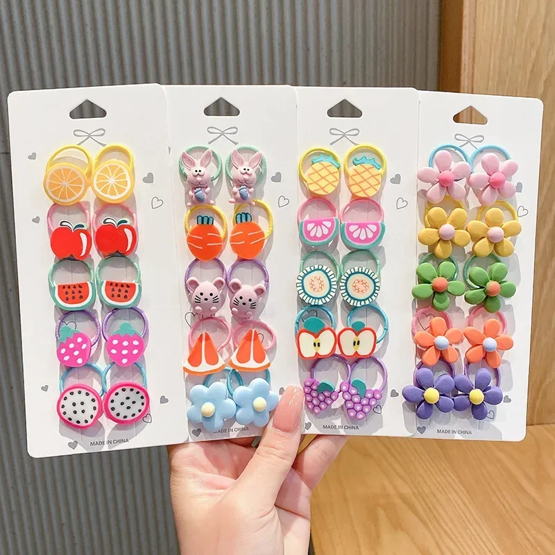 Hair Accessories Girls Bands Scrunchies Elastiques Cheveux Fille Gift Band Elastic Kids Nylon Rubber Cute Cartoon Wholesale