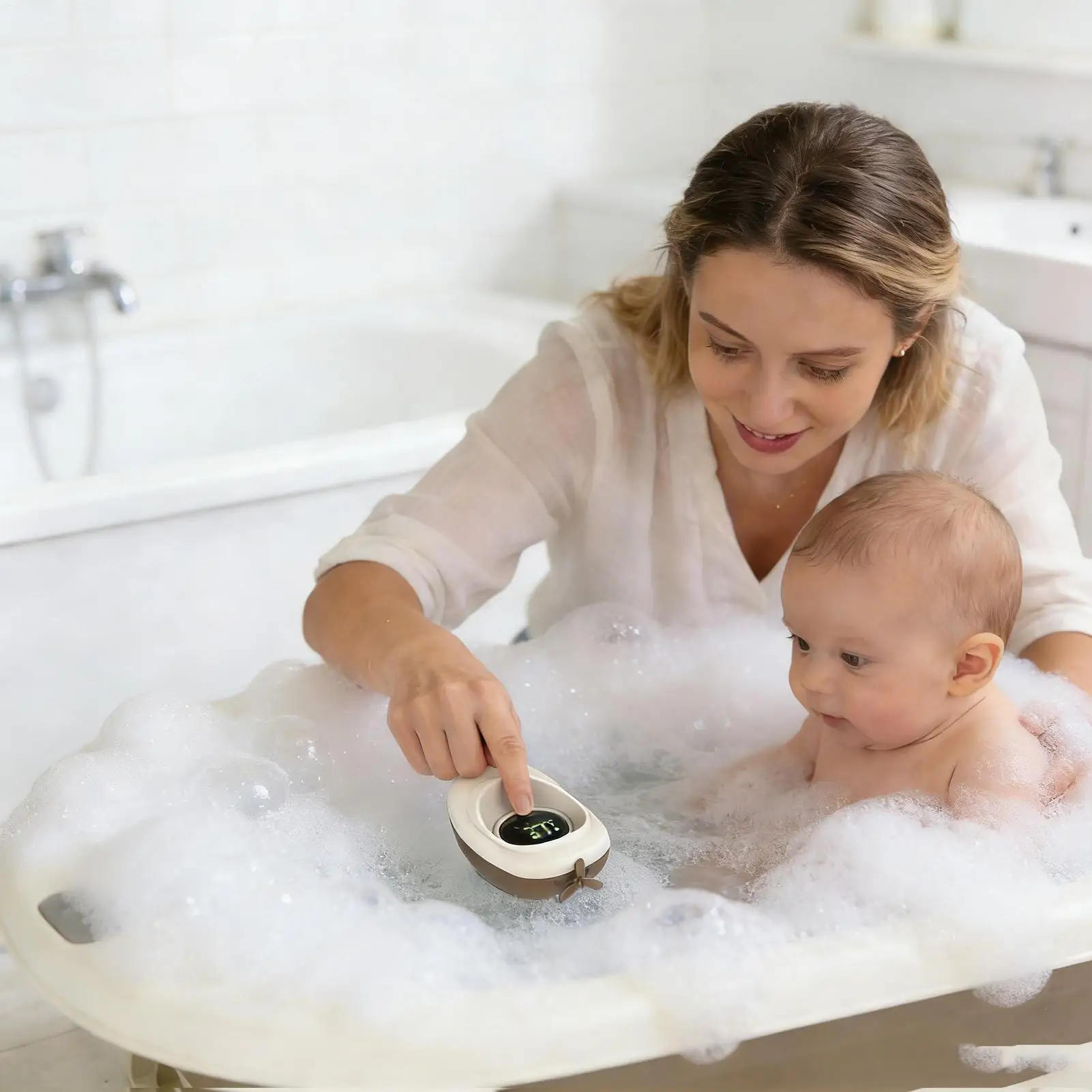 Bath Temperature Gauge Floating Smart Digital Small Boat Bathtub Temperature Monitor For Boys Girls Nursery Home Pool Shower Rv
