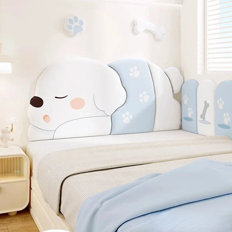 Cartoon Animal Kids Bed Headboard Head Board Stickers Anti-collision Wall Panels Tete De Lit Cabecero Cama 135 150 180 Bed Head