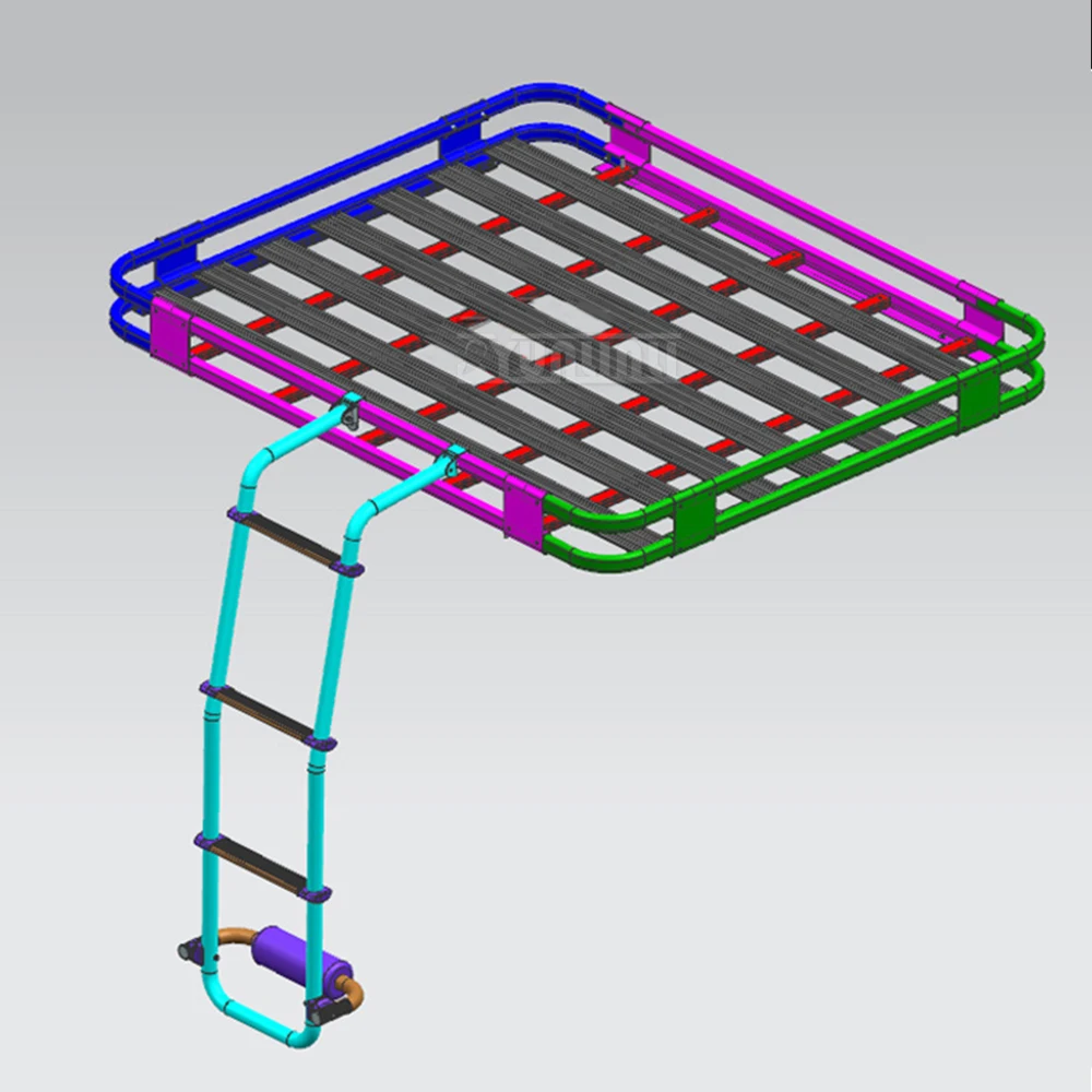 Letto Scaletta per tetto per auto Camper fuoristrada Accessori per auto Portellone posteriore in alluminio Scaletta per arrampicata sul tetto Espansione Portapacchi Scaletta